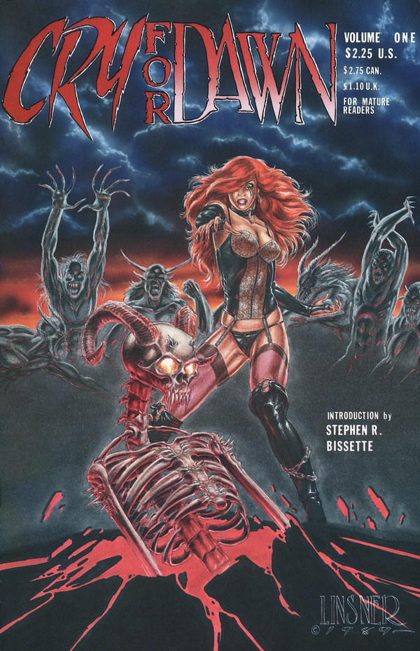 Dawn stands over the skeleton of a monster